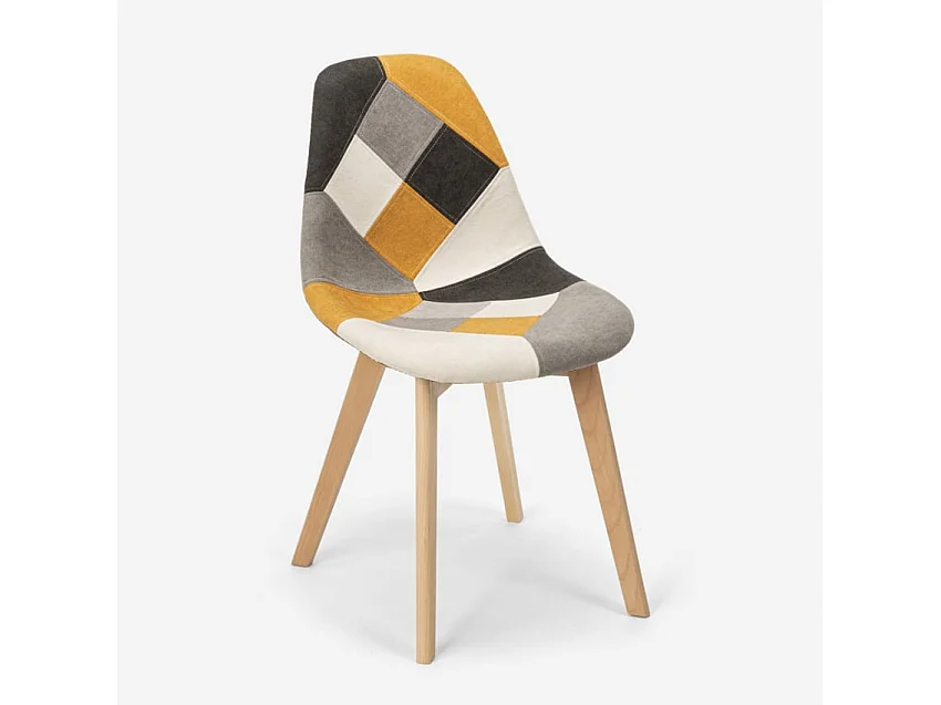 Patchwork Stuhl aus Holz und Stoff für Küche Bar Restaurant Robin - Patchwork 2