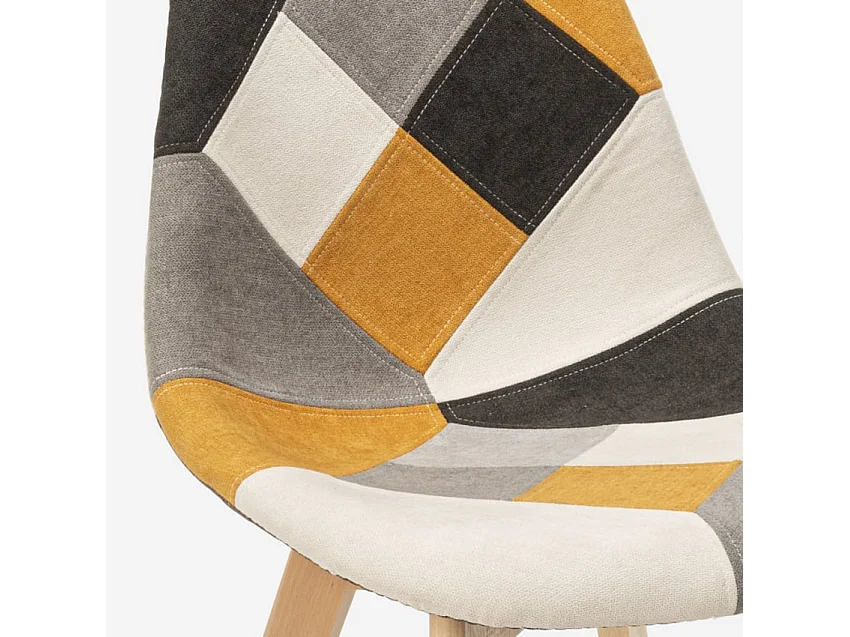 Patchwork Stuhl aus Holz und Stoff für Küche Bar Restaurant Robin - Patchwork 2