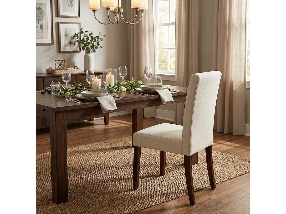 Chaise de cuisine et restaurant rembourrée en bois style henriksdal Comfort Luxury - Blanc