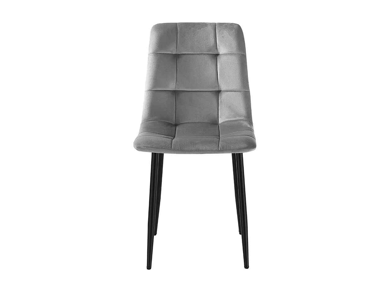 Wohnzimmer- Küchenstühle 4er Set gesteppt Samt Corfù - Grau
