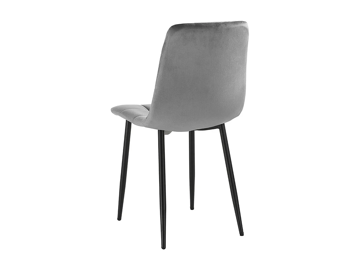 Wohnzimmer- Küchenstühle 4er Set gesteppt Samt Corfù - Grau