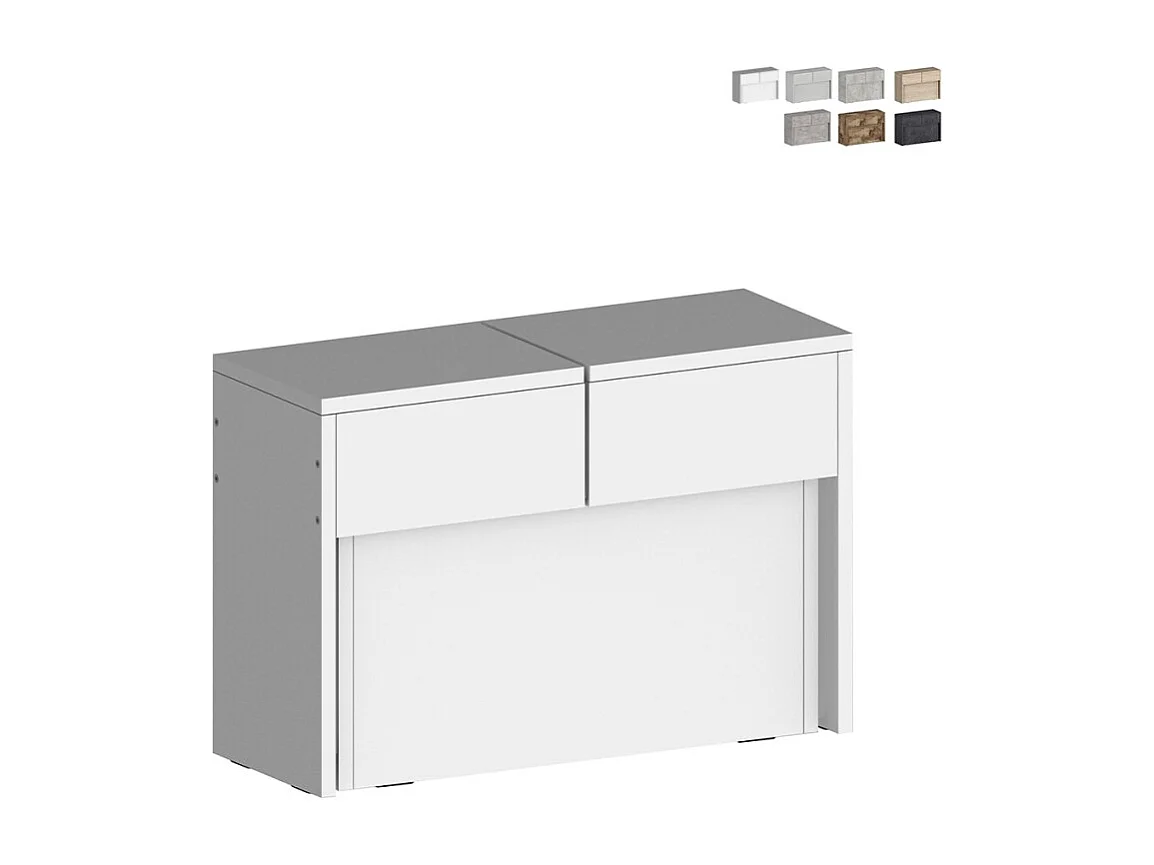 Banco extensible 66 - 290 cm para mesa de comedor consola Pratika A - Blanco brillante
