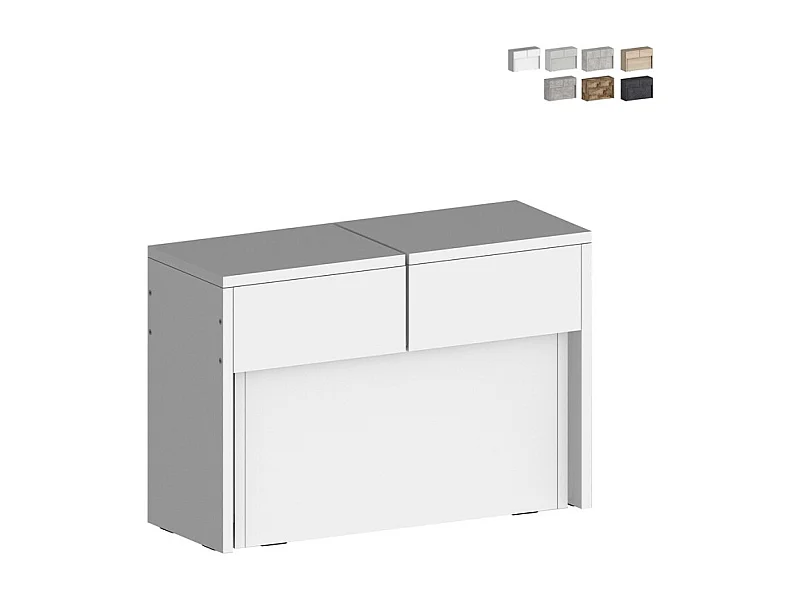 Banco extensible 66 - 290 cm para mesa de comedor consola Pratika A - Blanco brillante
