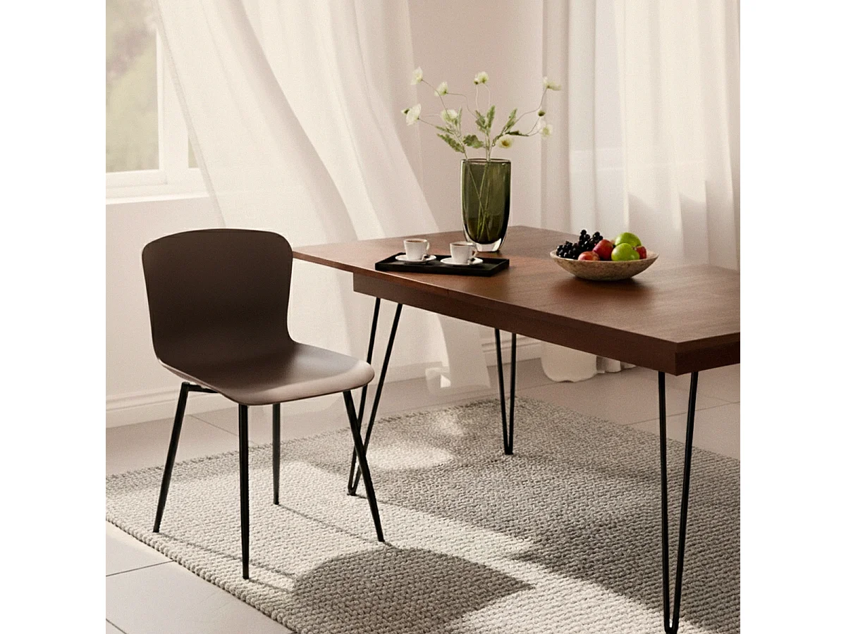 Sedia design moderno in polipropilene e metallo per cucina bar ristorante Chloe - Grigio Scuro