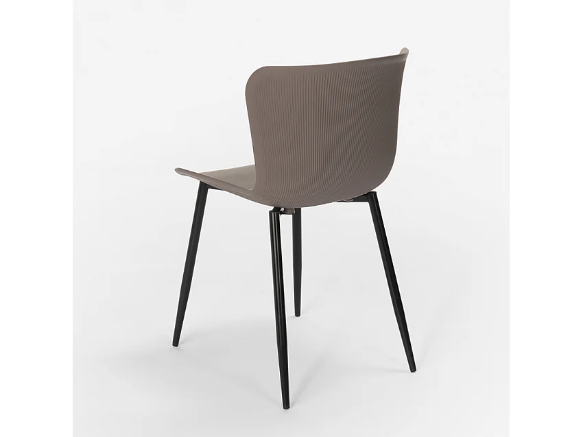 Sedia design moderno in polipropilene e metallo per cucina bar ristorante Chloe - Grigio Scuro