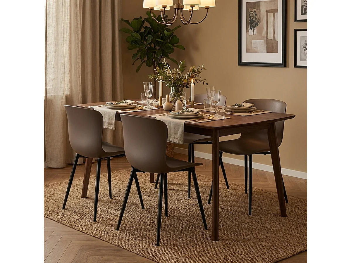 Sedia design moderno in polipropilene e metallo per cucina bar ristorante Chloe - Grigio Scuro