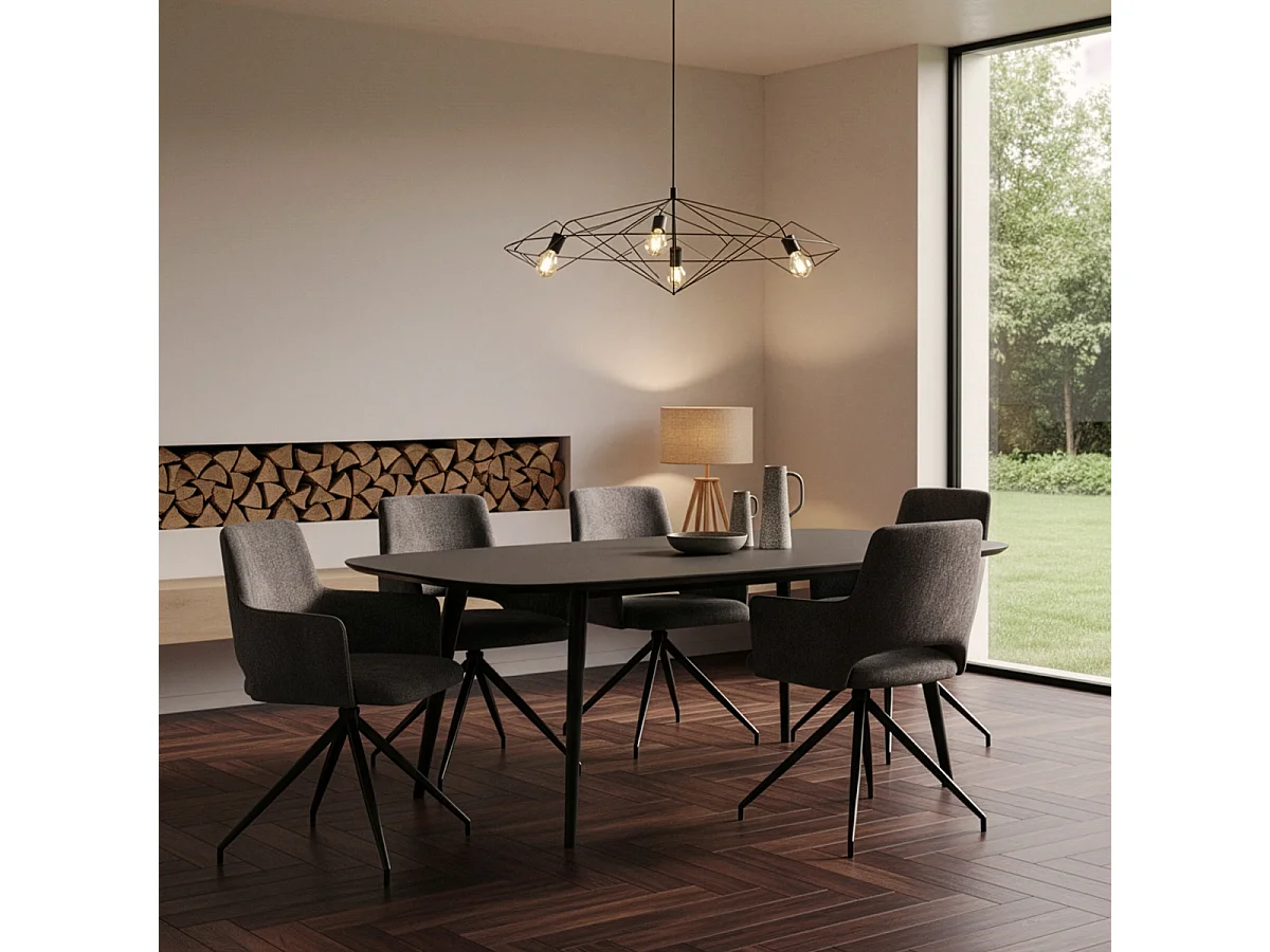 Sillón de tela efecto terciopelo con patas de metal Lysandra - Antracita