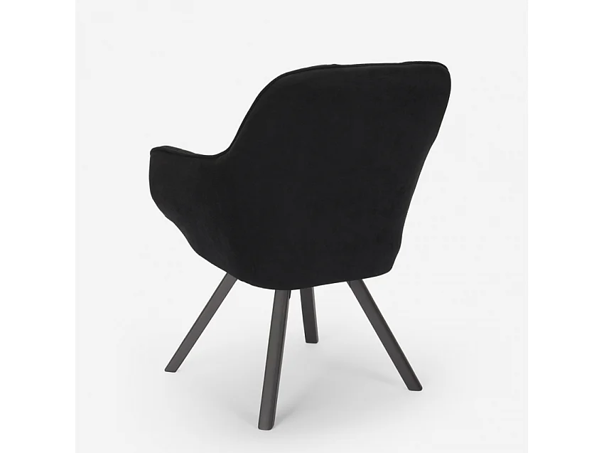 Chaise pivotante cuisine salle à manger design moderne Tandil - Noir
