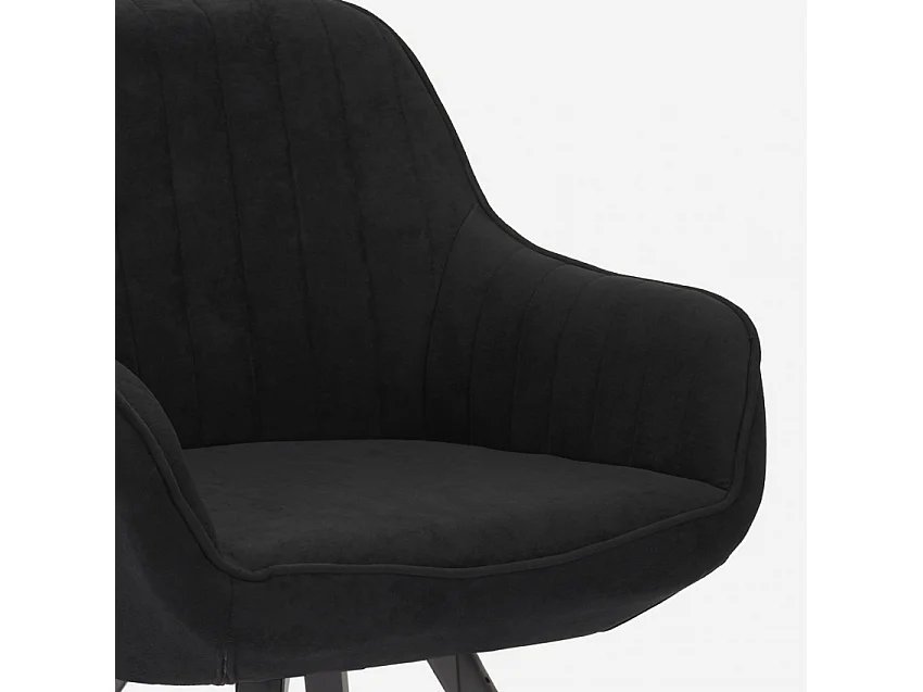 Chaise pivotante cuisine salle à manger design moderne Tandil - Noir