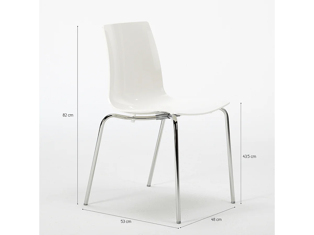 Silla para bar y cocina con soporte de acero apilable Lollipop Grand Soleil - Transparente