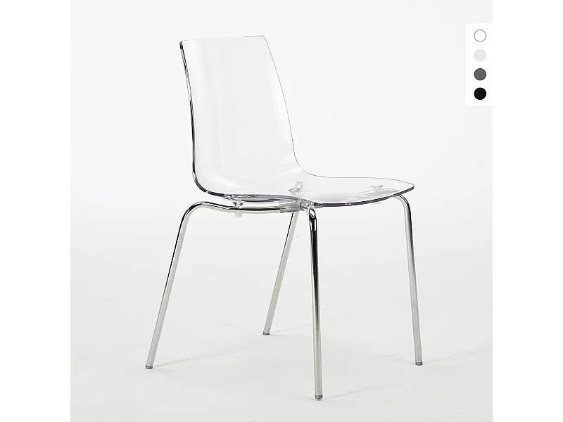 Sedie bar cucina gambe acciaio impilabile Lollipop Grand Soleil - Trasparente