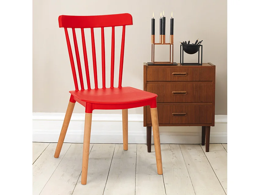 Holz Stuhl aus Polypropylen in modernem Design Restaurant Bar Küche Praecisura - Rot