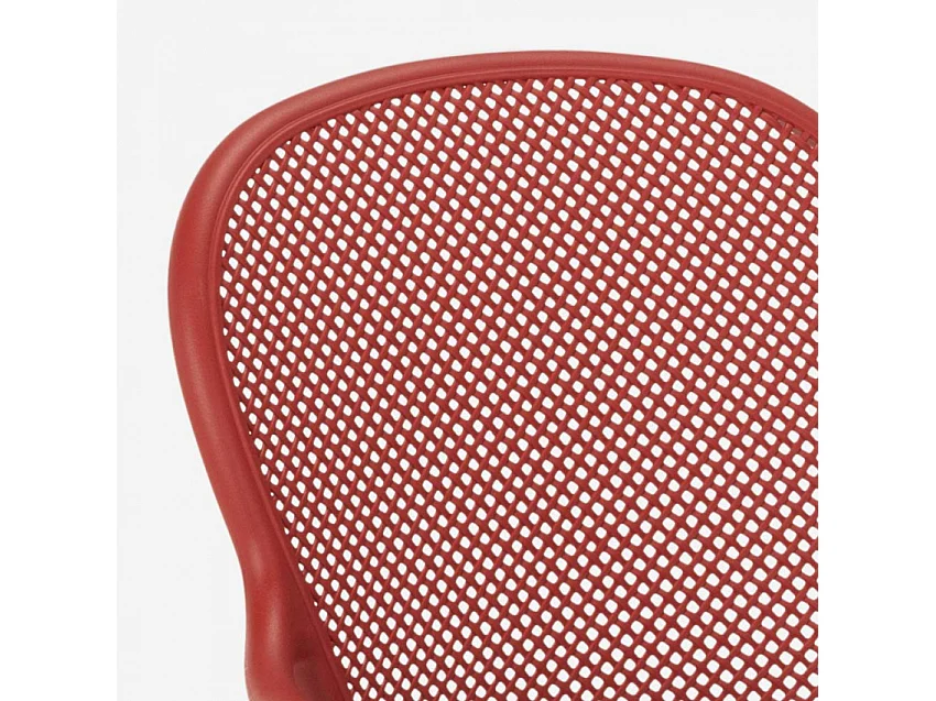 Silla de comedor moderna para bar, restaurante y cocina al aire libre en polipropileno Clara - Rojo