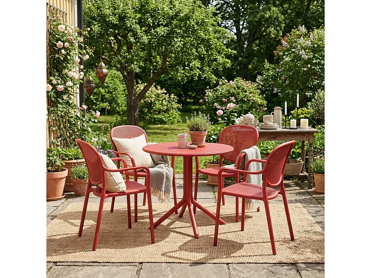 Stuhl in modernem Design aus Polypropylen für Küche Bar Restaurant und Außen Clara - Rot