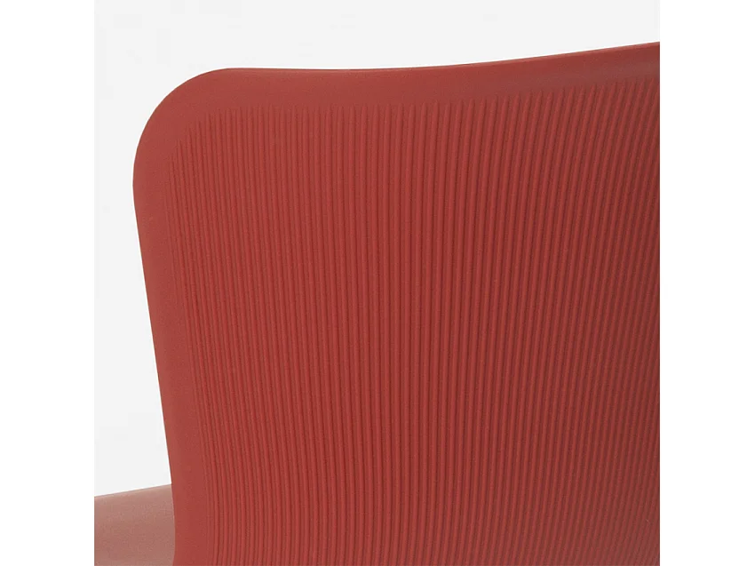 Sedia design moderno in polipropilene e metallo per cucina bar ristorante Chloe - Rosso