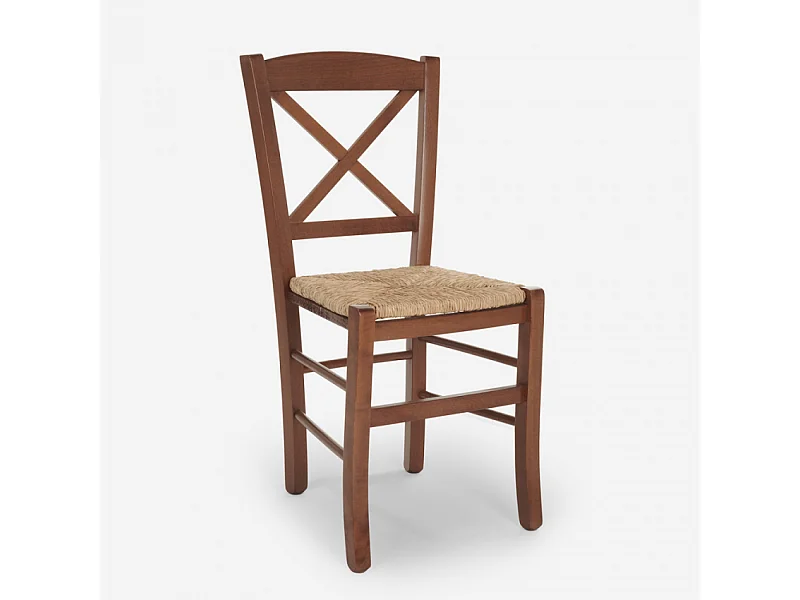 Klassischer Stuhl mit geflochtenem Sitz Esszimmer Trattoria Venezia Croce Paglia