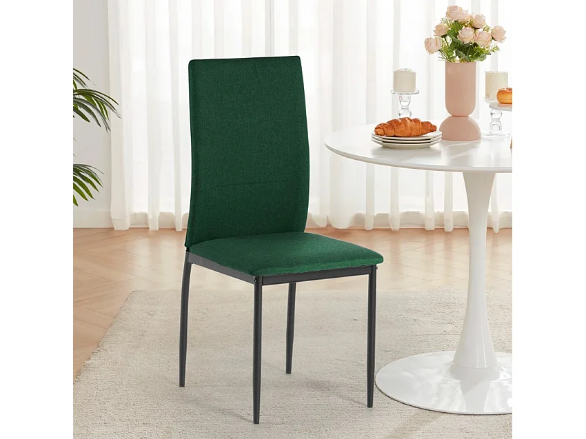 Sedia sala da pranzo in tessuto cucina ristorante stile moderno Gala - Verde