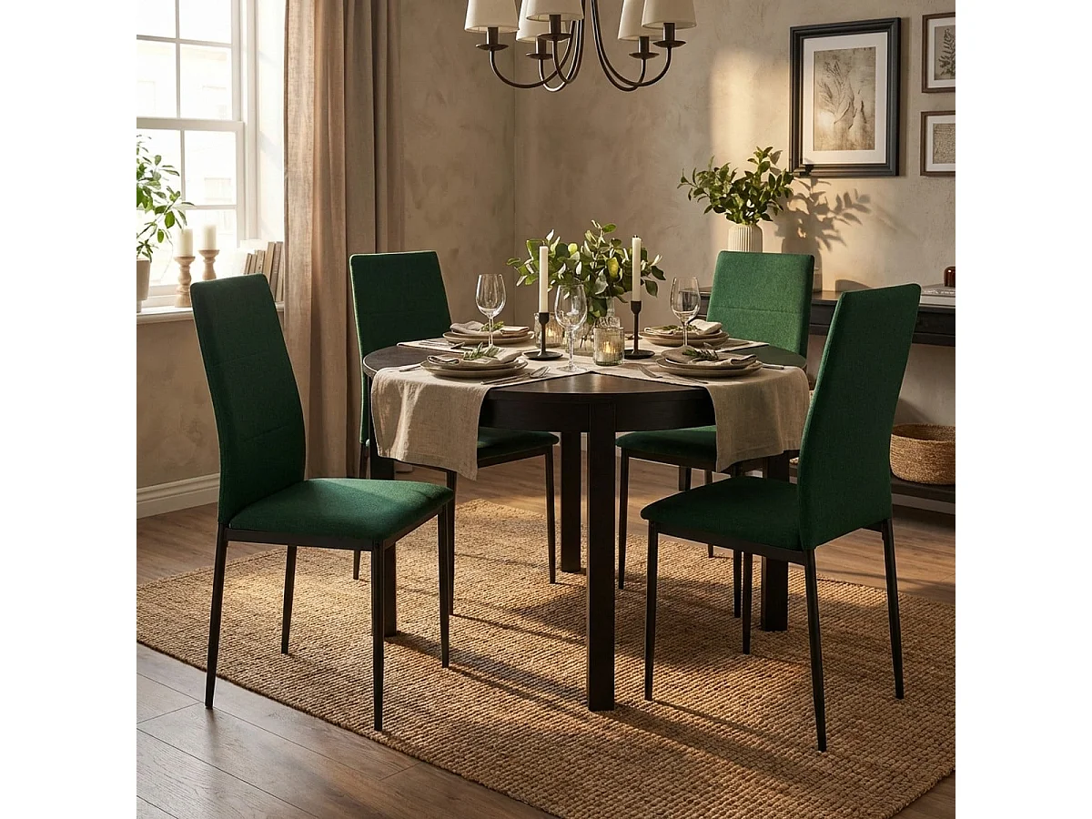 Sedia sala da pranzo in tessuto cucina ristorante stile moderno Gala - Verde