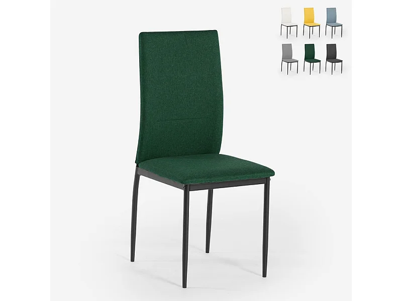 Sedia sala da pranzo in tessuto cucina ristorante stile moderno Gala - Verde