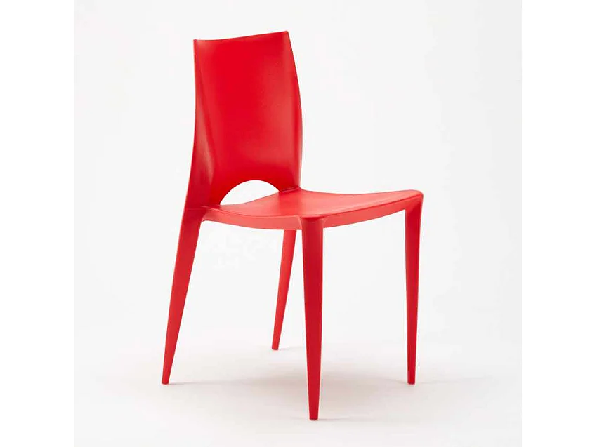 Sedia bar ristorante giardino esterno in polipropilene moderno Color - Rosso