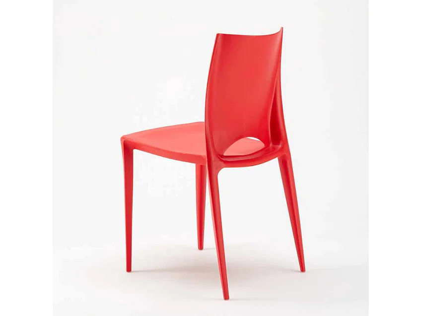 Sedia bar ristorante giardino esterno in polipropilene moderno Color - Rosso