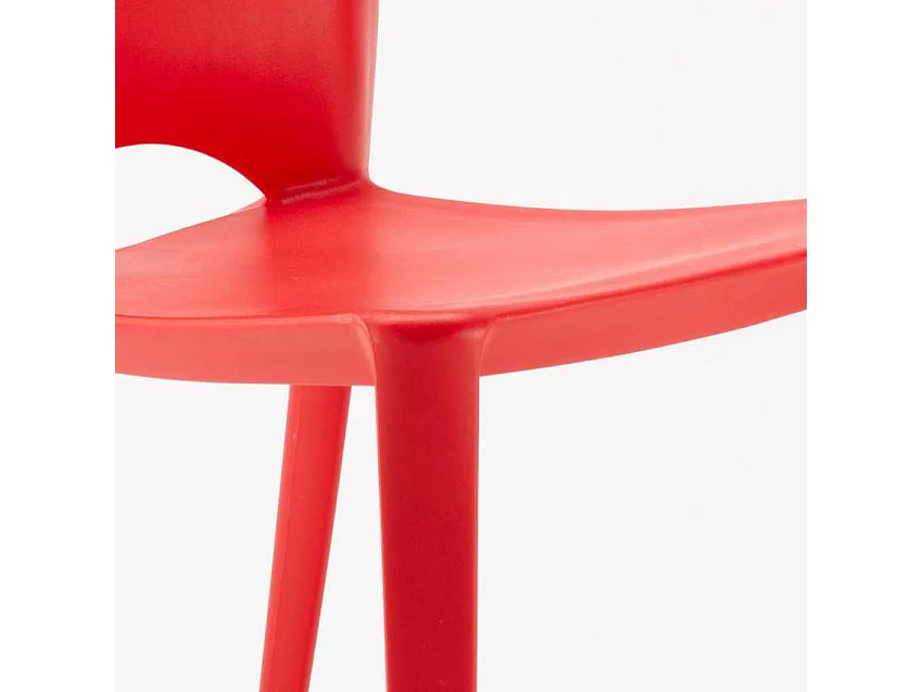 Sedia bar ristorante giardino esterno in polipropilene moderno Color - Rosso
