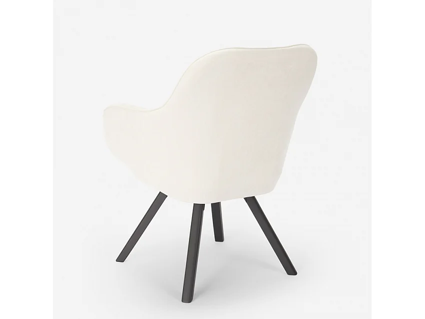 Chaise pivotante cuisine salle à manger design moderne Tandil - Blanc