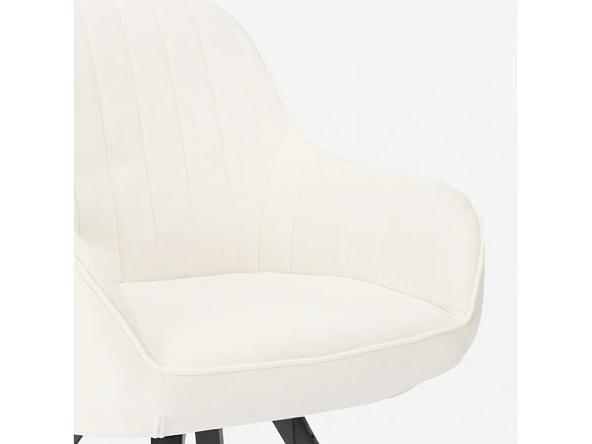 Chaise pivotante cuisine salle à manger design moderne Tandil - Blanc