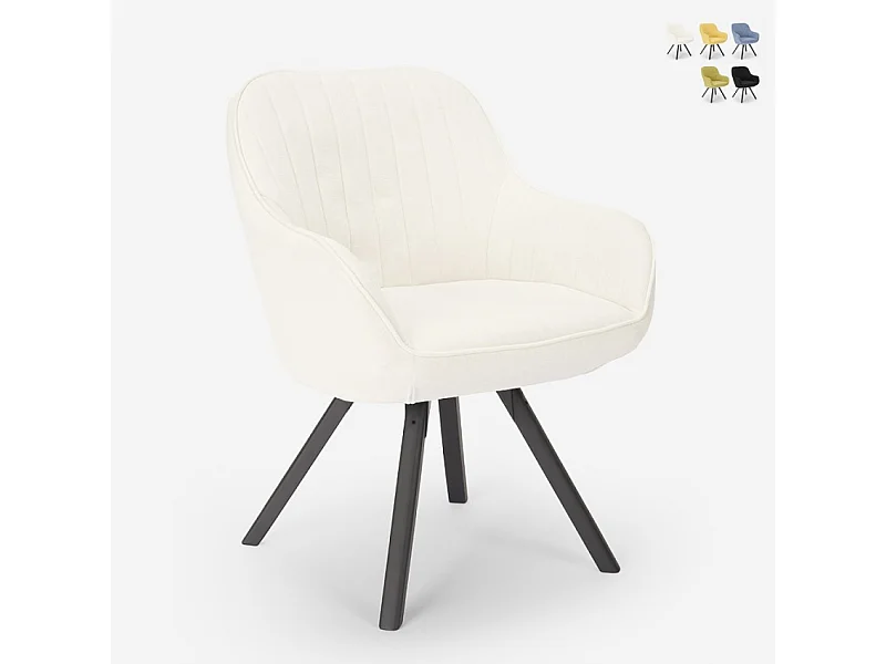 Silla cocina comedor diseño moderno restaurante giratoria Tandil - Blanco