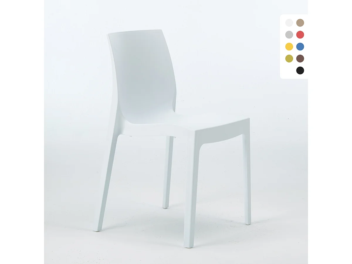 Sedie polipropilene impilabile cucina casa bar Rome Grand Soleil - Bianco