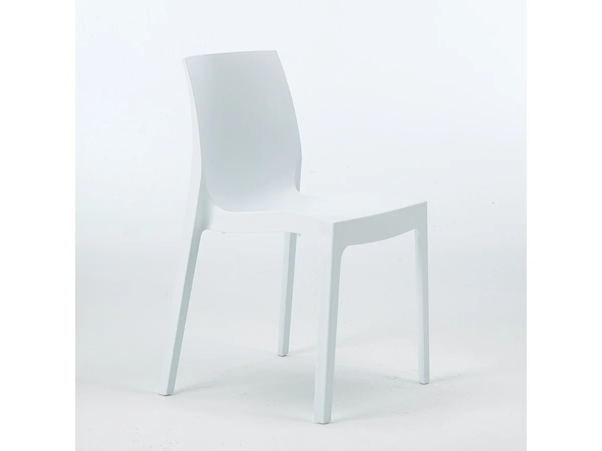 Chaise en polypropylène empilable Salle à Manger café bar Rome Grand Soleil - Blanc