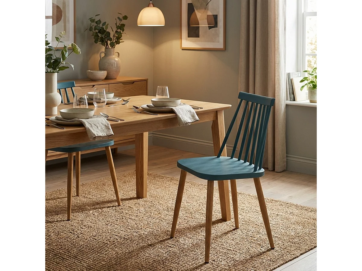 Sedia per cucina sala da pranzo in polipropilene stile classico Toutou - Blu