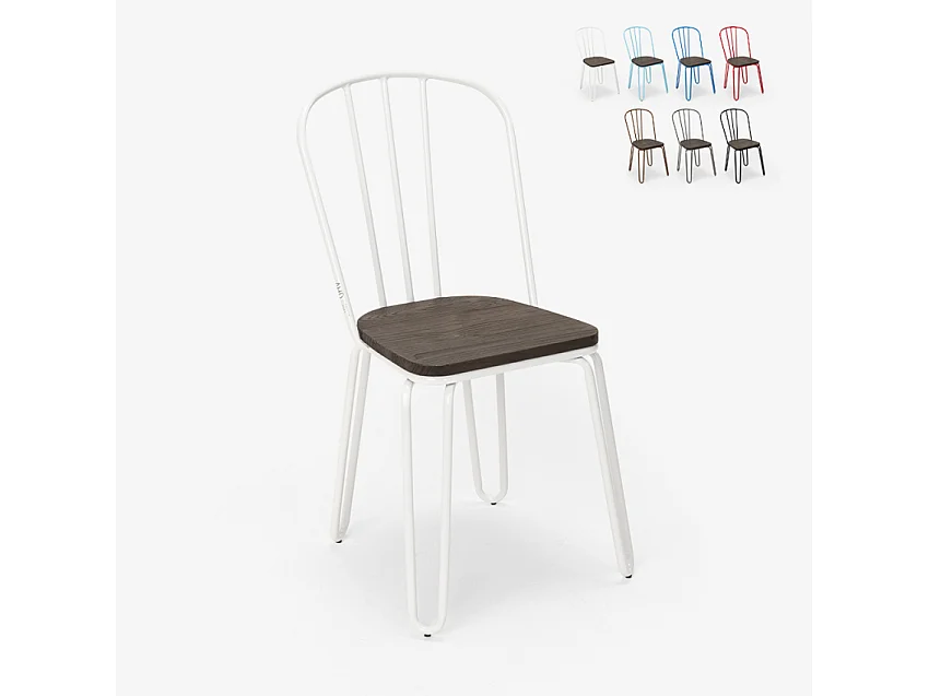 Stuhl für bar- und küche aus stahl im industriestil Ferrum - Weiß