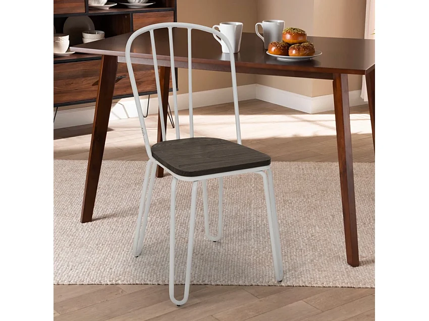 Stuhl für bar- und küche aus stahl im industriestil Ferrum - Weiß