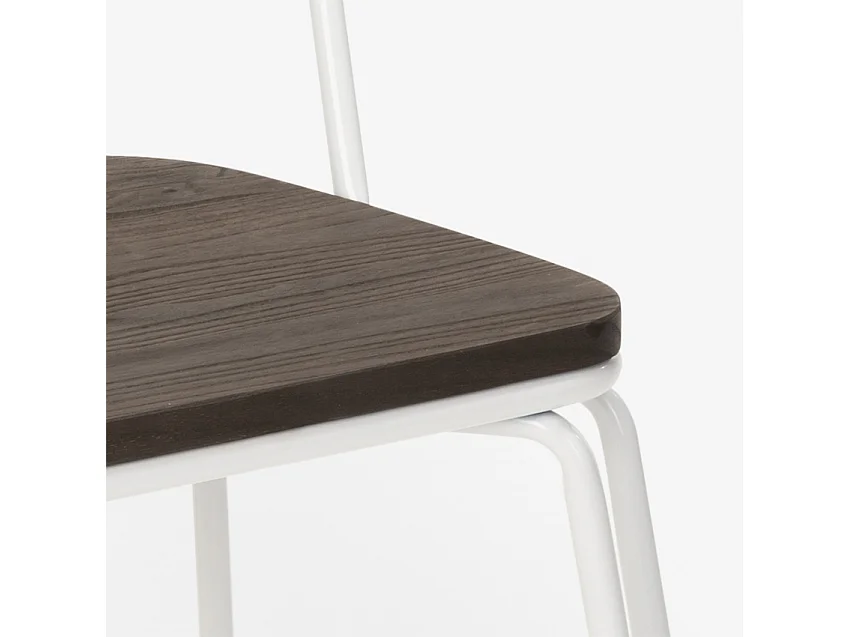 Stuhl für bar- und küche aus stahl im industriestil Ferrum - Weiß