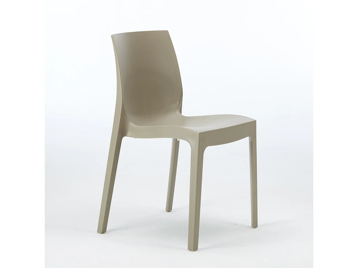Chaise en polypropylène empilable Salle à Manger café bar Rome Grand Soleil - Beige