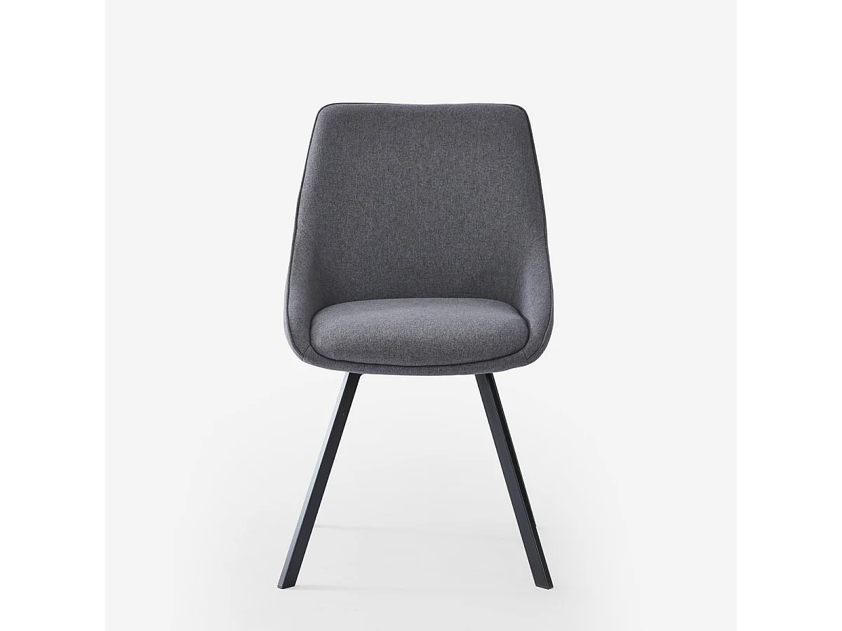 Stuhl drehbar für Esszimmer modernes Design aus Stoff Navya - Dunkel Grau