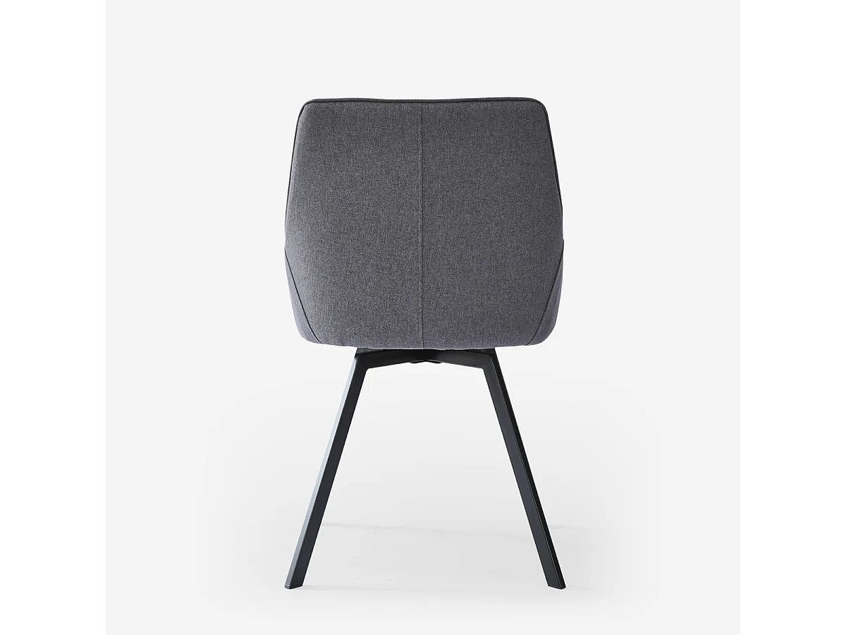 Stuhl drehbar für Esszimmer modernes Design aus Stoff Navya - Dunkel Grau