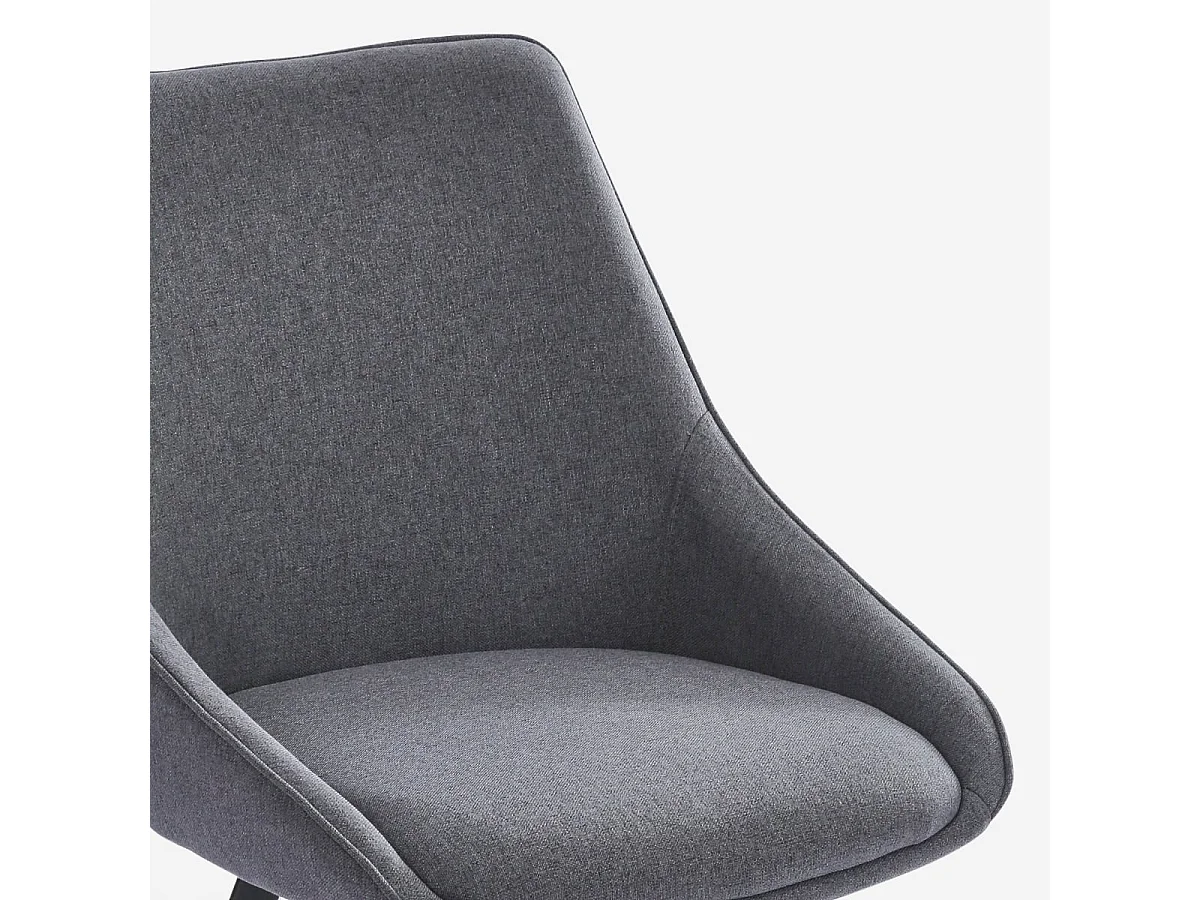Stuhl drehbar für Esszimmer modernes Design aus Stoff Navya - Dunkel Grau