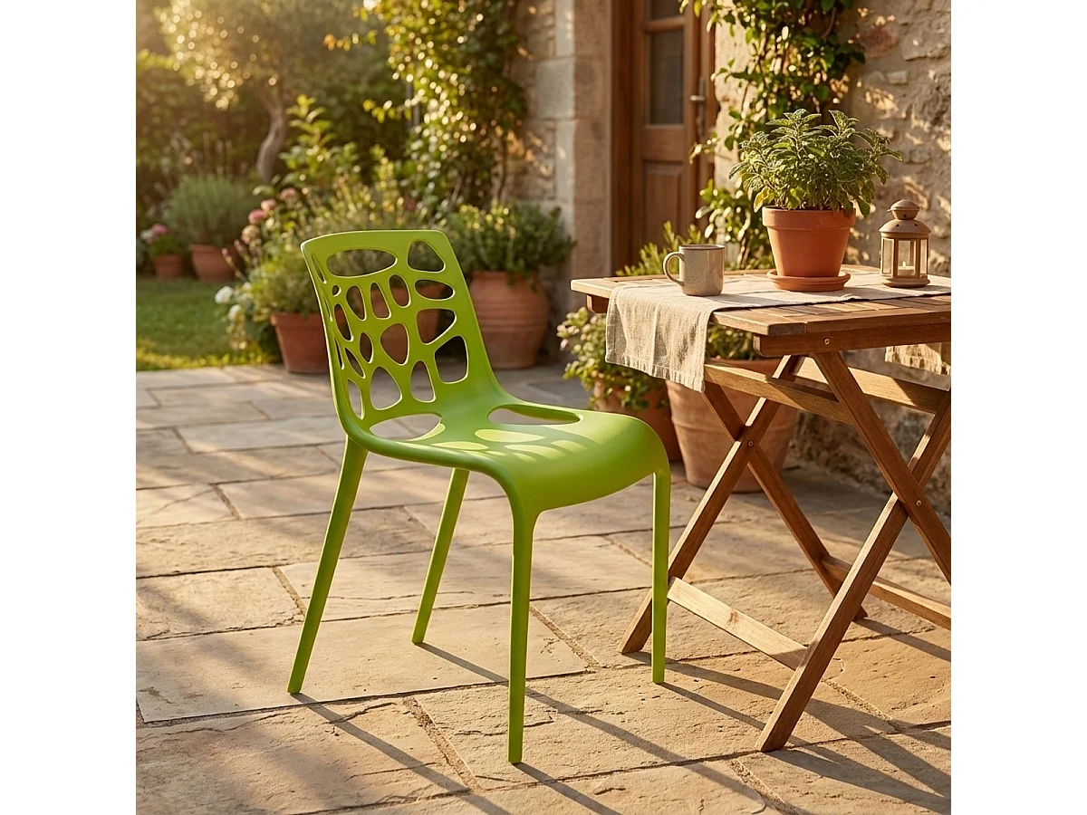 Sedie polipropilene antiuv design moderno Gelateria Connubia per cucina e bar - Verde 2