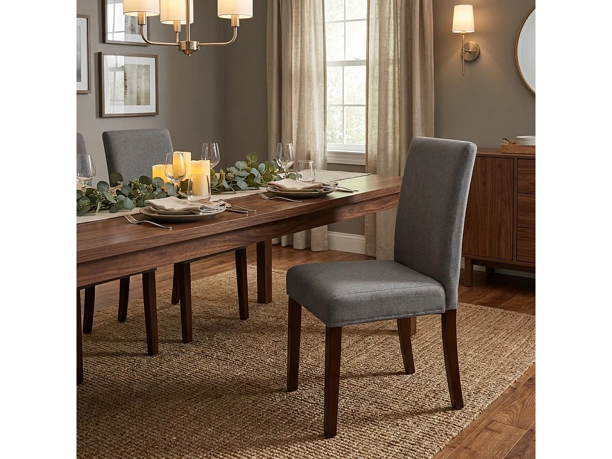 Chaise de cuisine et restaurant rembourrée en bois style henriksdal Comfort Luxury - Gris