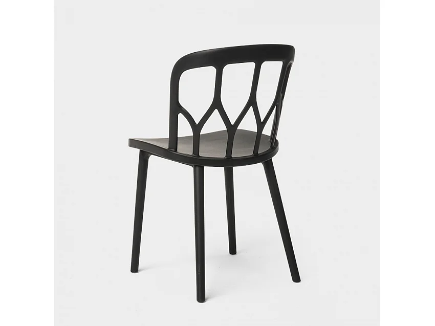 Sedie design moderno per cucina bar e giardino in polipropilene alchimia Flow - Nero