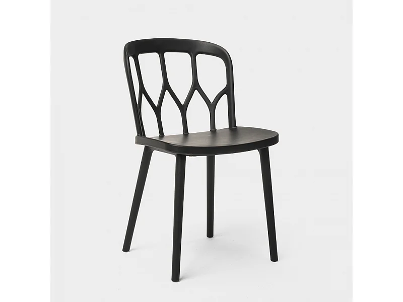 Modernes Design Stühle für Küchenbar und Garten In Alchemie Polypropylen Flow - Schwarz