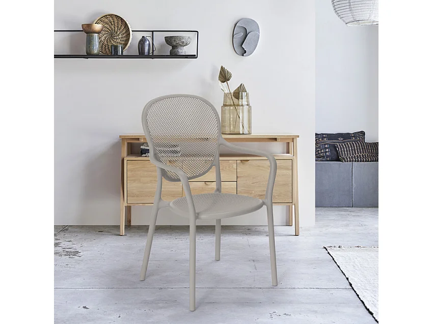 Sedia design moderno per cucina bar ristorante esterno in polipropilene Clara - Grigio