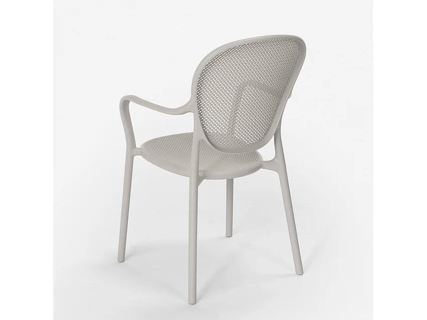 Sedia design moderno per cucina bar ristorante esterno in polipropilene Clara - Grigio