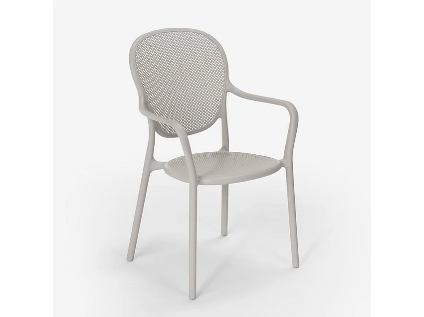 Stuhl in modernem Design aus Polypropylen für Küche Bar Restaurant und Außen Clara - Grau