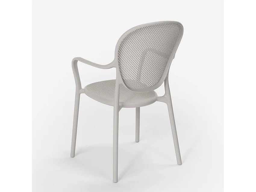 Stuhl in modernem Design aus Polypropylen für Küche Bar Restaurant und Außen Clara - Grau