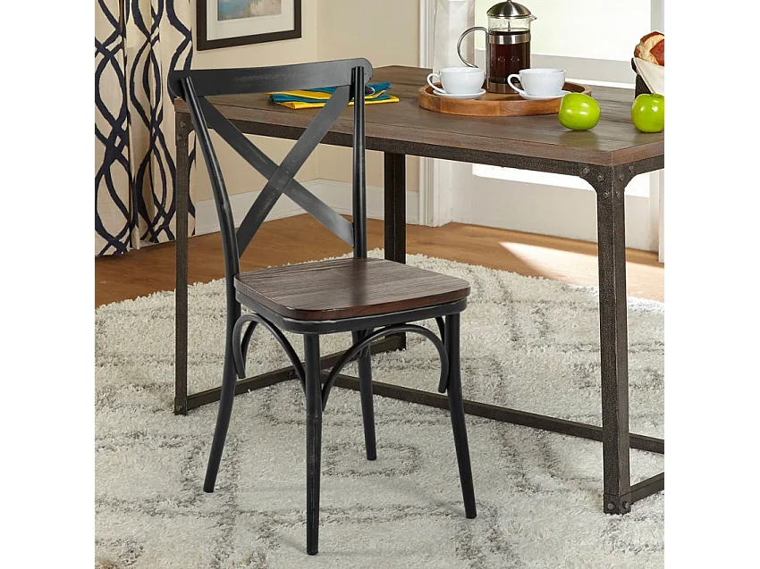 Küchen- und Esszimmerstühle im industriellen Stil aus Holz und Metall von Steel Vintage