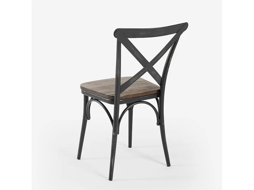 Küchen- und Esszimmerstühle im industriellen Stil aus Holz und Metall von Steel Vintage