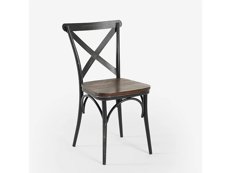 Chaises de cuisine et salle à manger style industriel bois et métal Steel Vintage